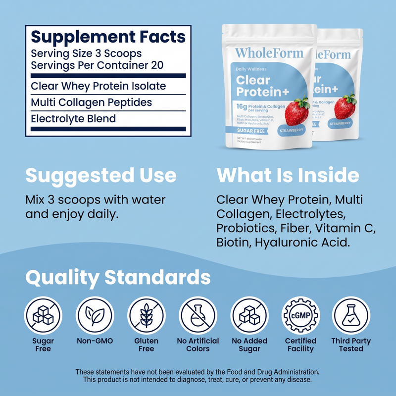 WholeForm Clear Protein+ — Strawberry - Image 5