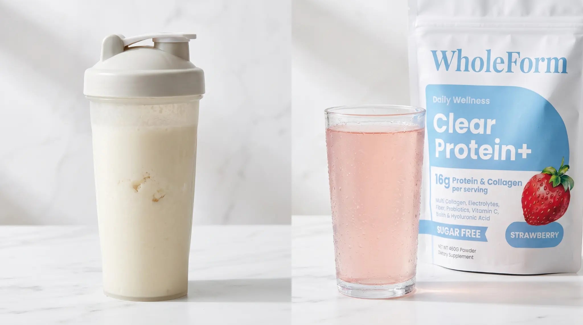 Clear Protein+ compared with a traditional protein shake