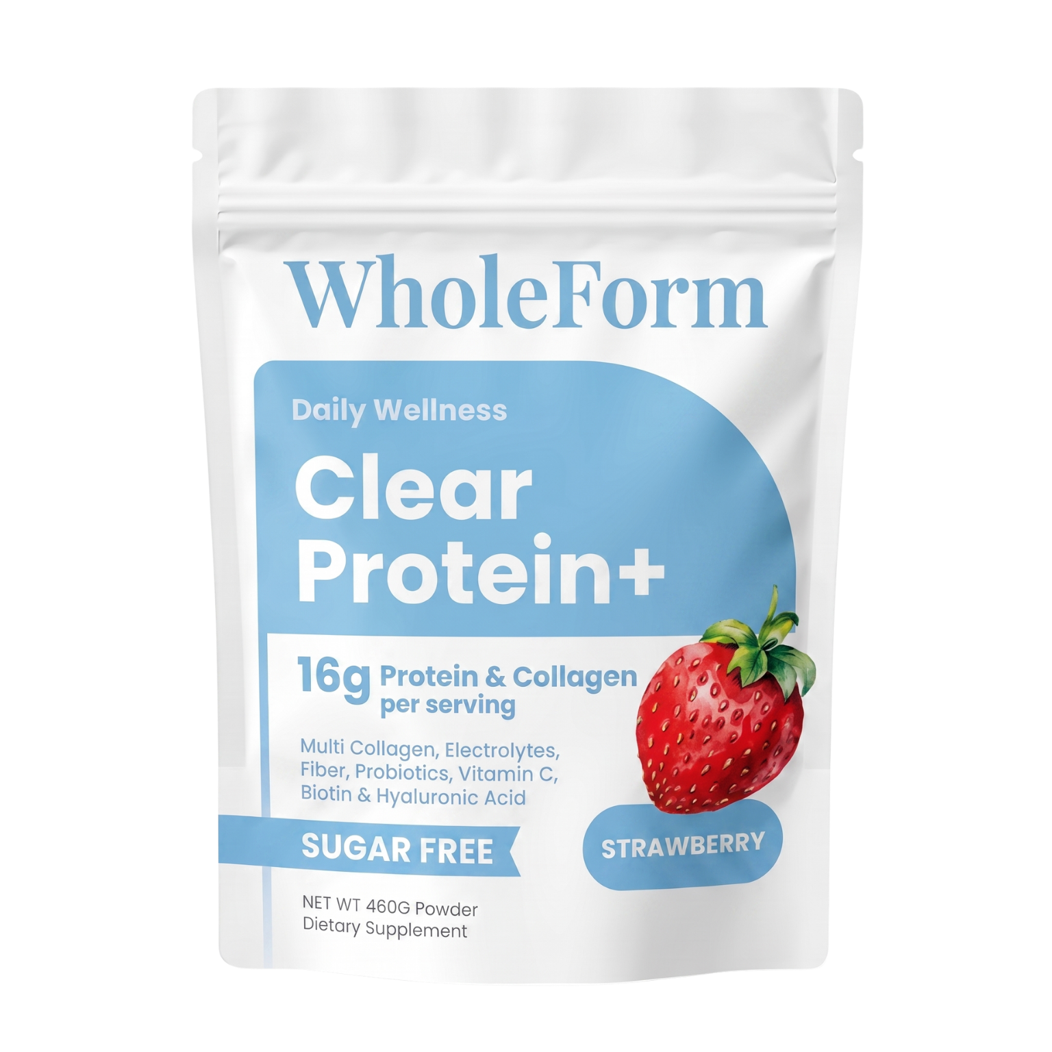 WholeForm Clear Protein+ Strawberry pouch