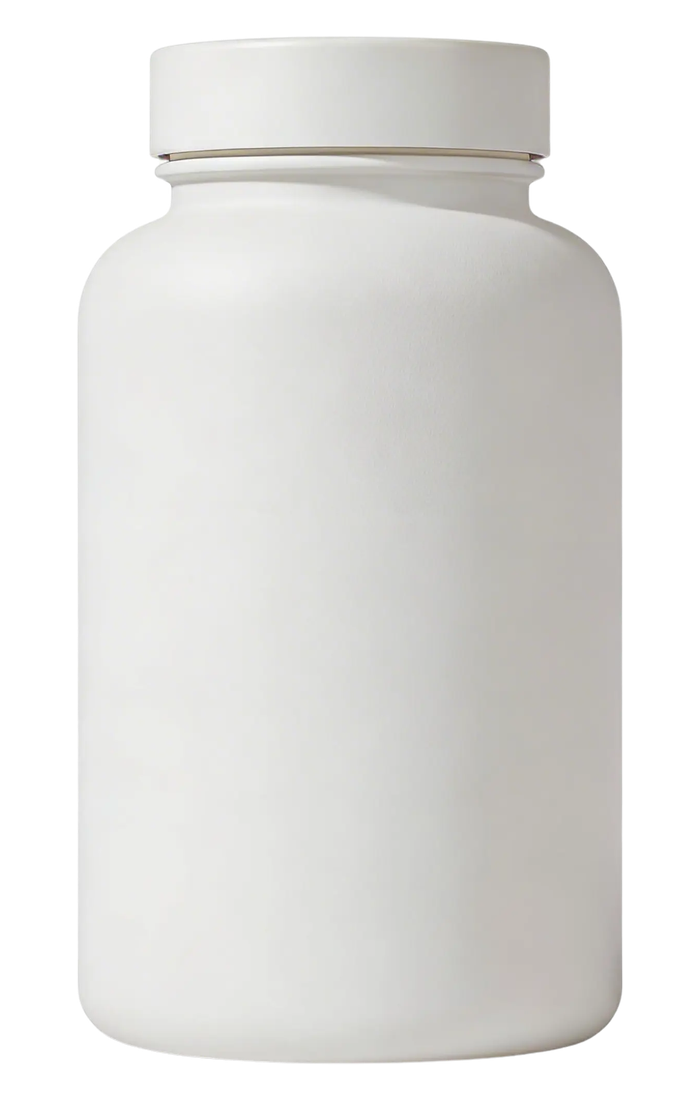 Plain generic supplement bottle